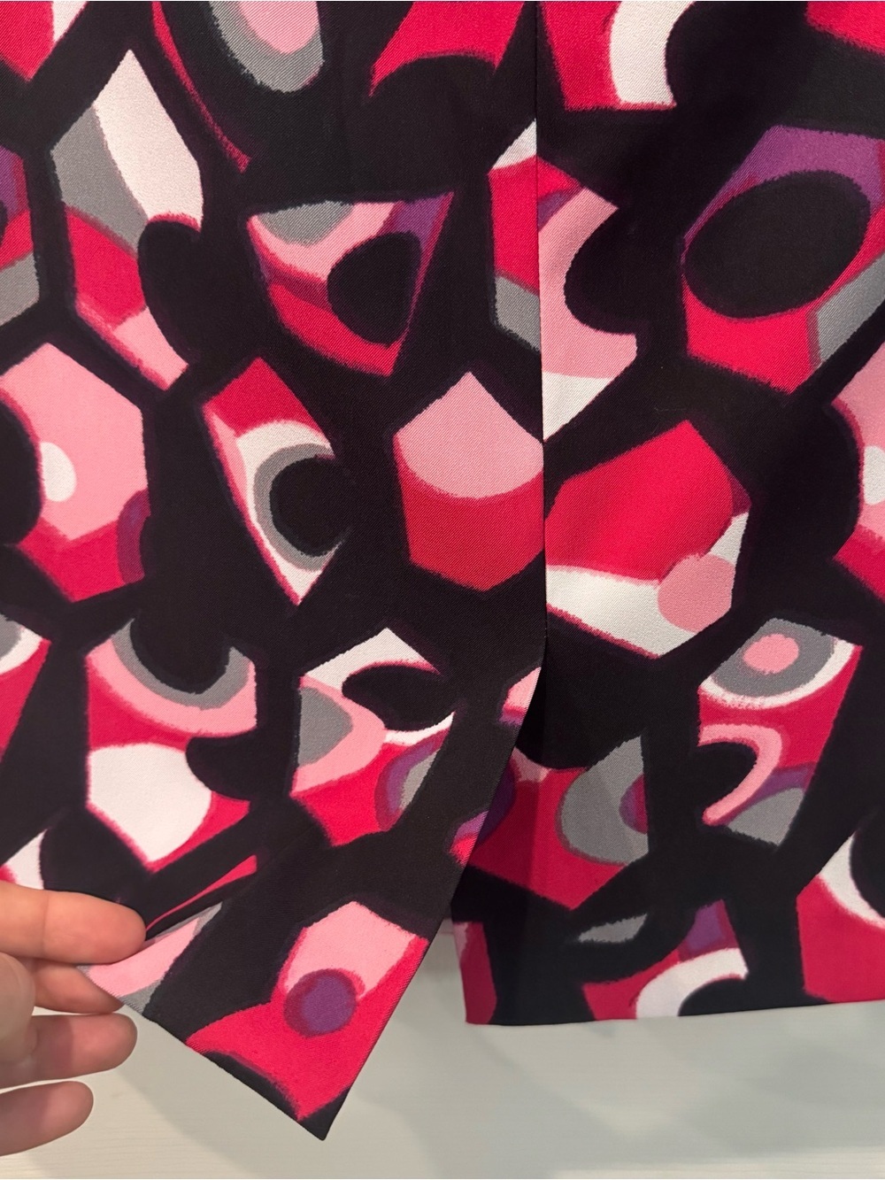 Cato Woman Pink Black Lined Straight Abstract Skirt Women’s Size 12 NWT - Picture 5 of 10